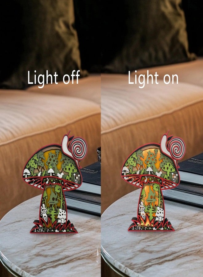 FNYDOX Cute Mushroom Decor LED Night Light, Mushroom Figurine Vintage Wall Hanging Sculpture, Cottage Core Decor Aesthetic Gift for Home, Present for Bedroom Living Room - Image 4